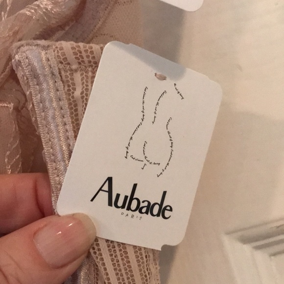 Aubade Triangle Plunge Lace Bra in Skin - Picture 5 of 7